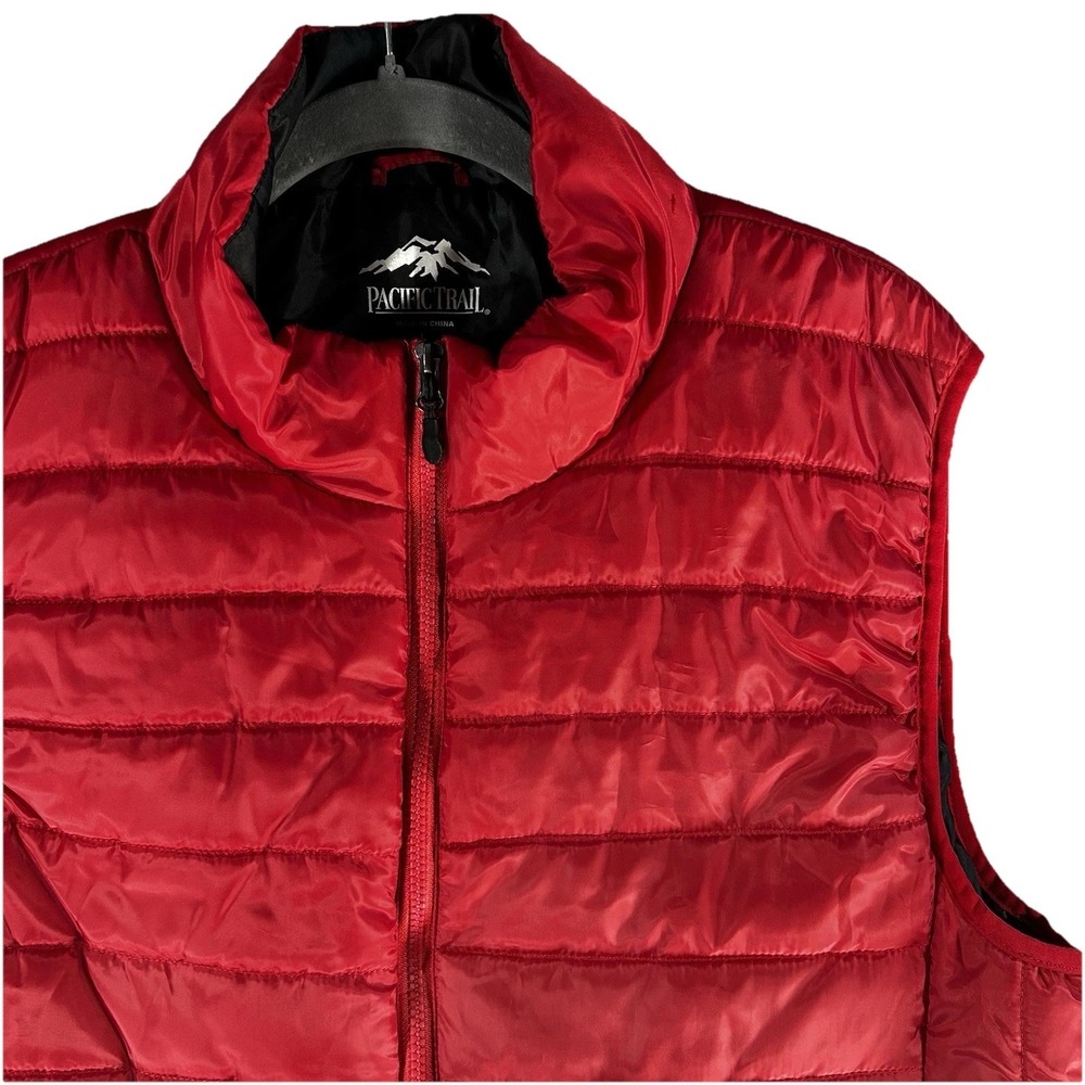 Pacific Trail Quilted Puffer Vest Mens‎ Large Red Hiking Trek Outdoor Utility